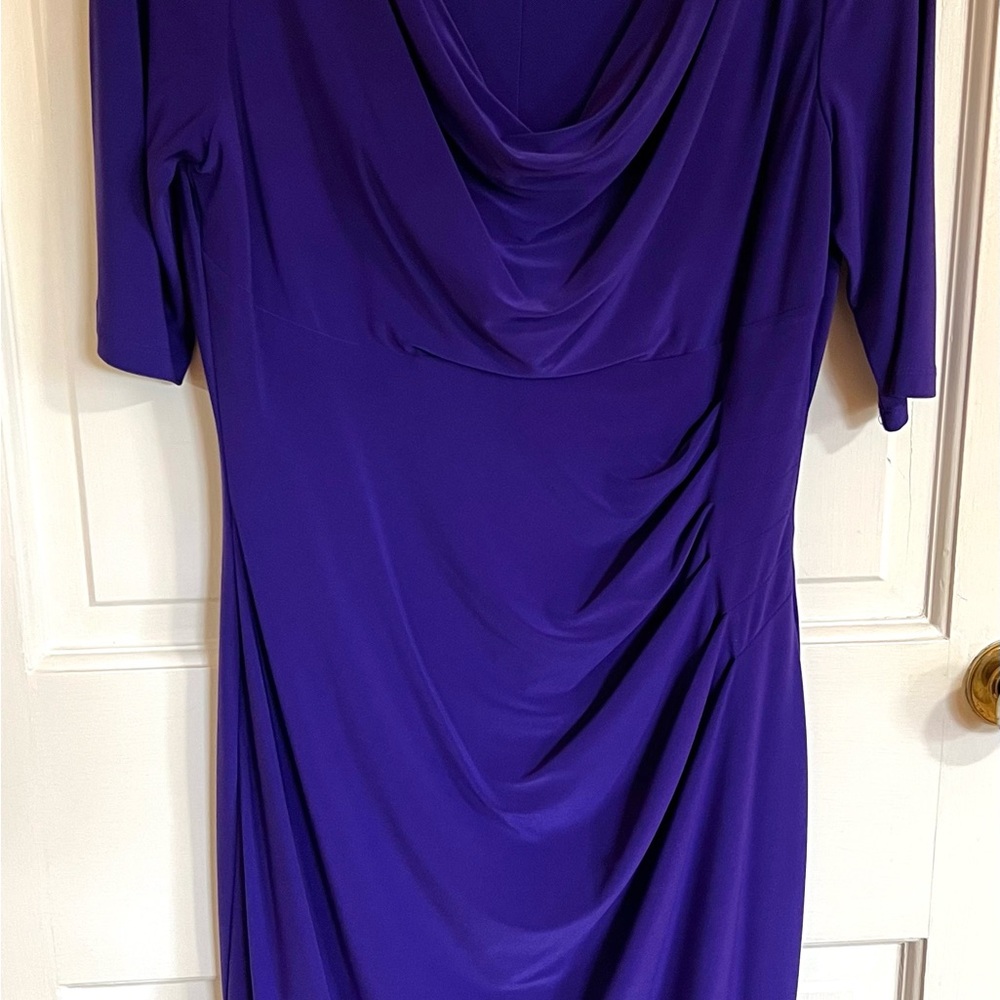 Elegant Purple Draped Women’s Dress
